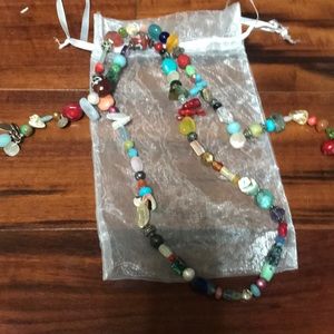 Multi stone lanyard necklace